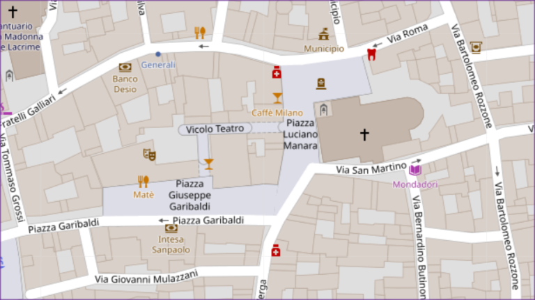Mappa Piazza Manara a Treviglio
